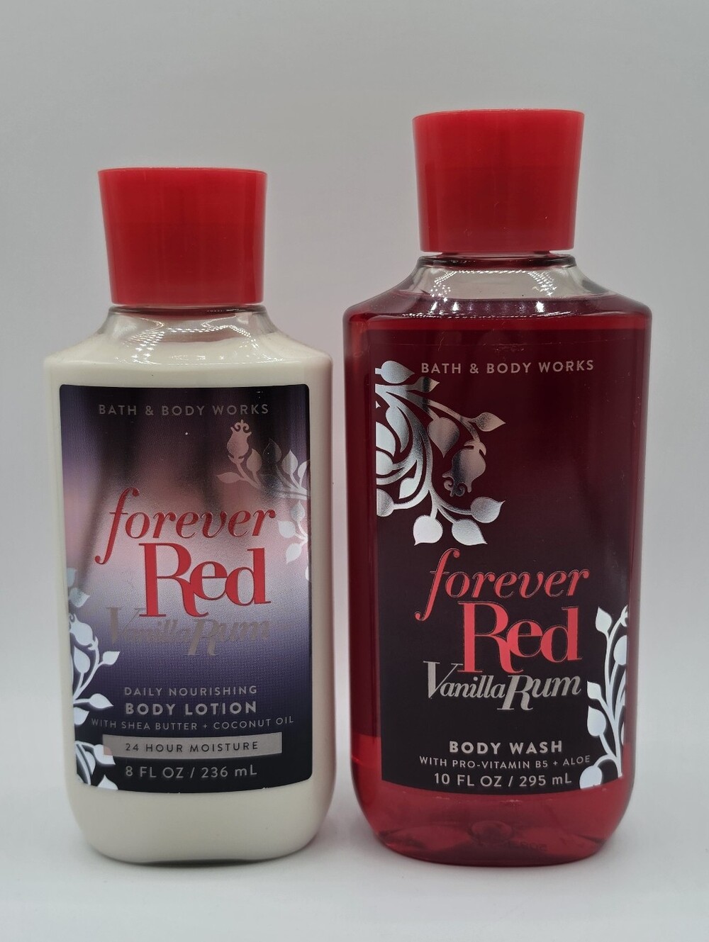 Bath and Body Works Forever Red Vanilla Rum Body Wash and Lotion Bundle Set